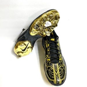 Nike Alpha Huarache Elite 3 Low Baseball Cleats CV3553-001 Black Vivid Gold